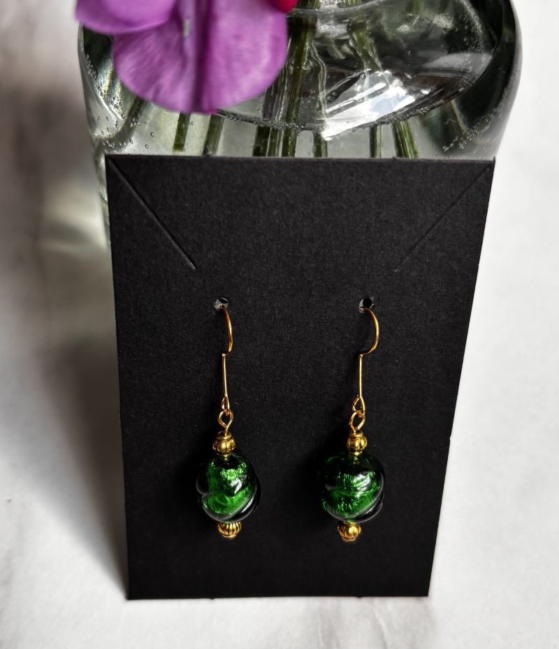 Murano glass style lamp work earrings