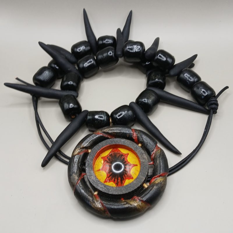 Arcane Artefacts - The Eye of Chaos | resin, wood, polymer clay necklace | LARP, cosplay, theatre