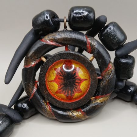 Arcane Artefacts - The Eye of Chaos | resin, wood, polymer clay necklace | LARP, cosplay, theatre