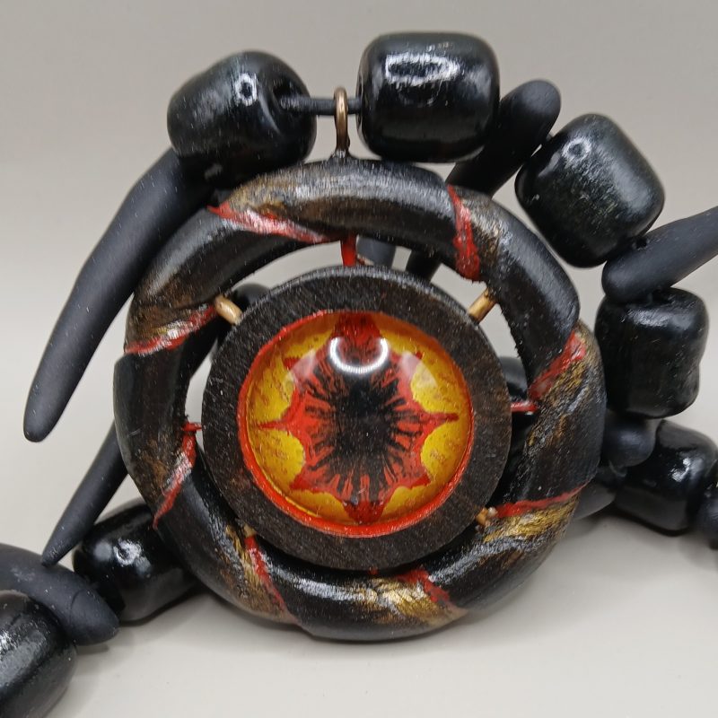 Arcane Artefacts - The Eye of Chaos | resin, wood, polymer clay necklace | LARP, cosplay, theatre