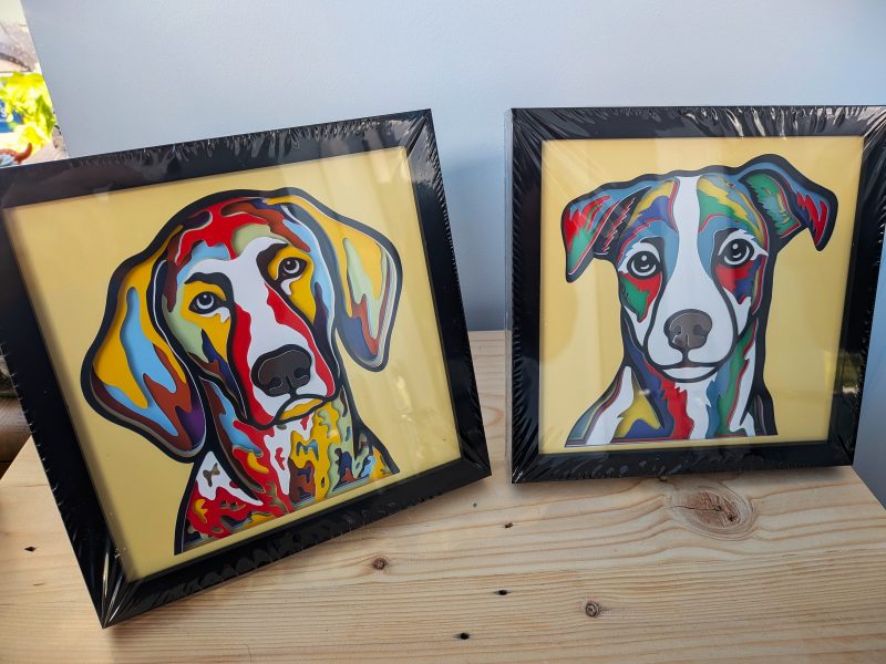 3D Wall Art Dog Breeds Multi Layered and multi Coloured Shadow Box wall decor