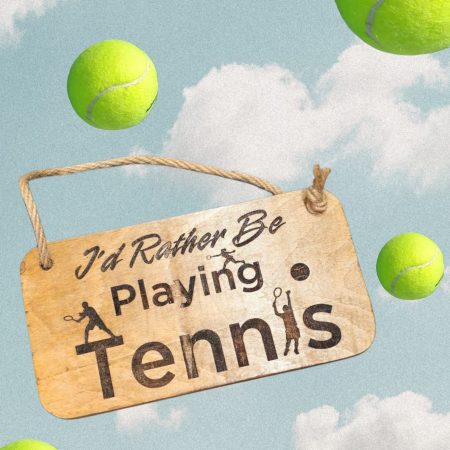 Engraved Double Sided Tennis Hanging Rustic Wooden Sign