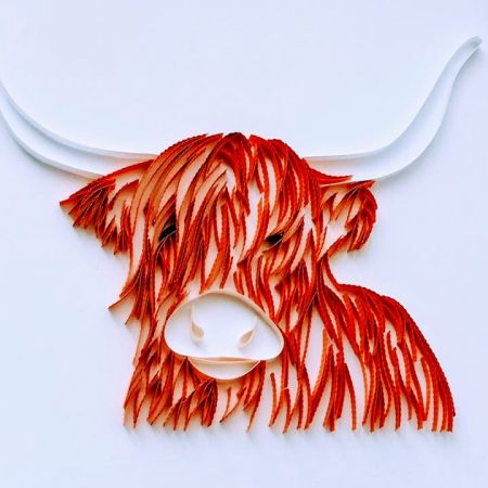 Charming Highland Cow Bespoke Paper Art