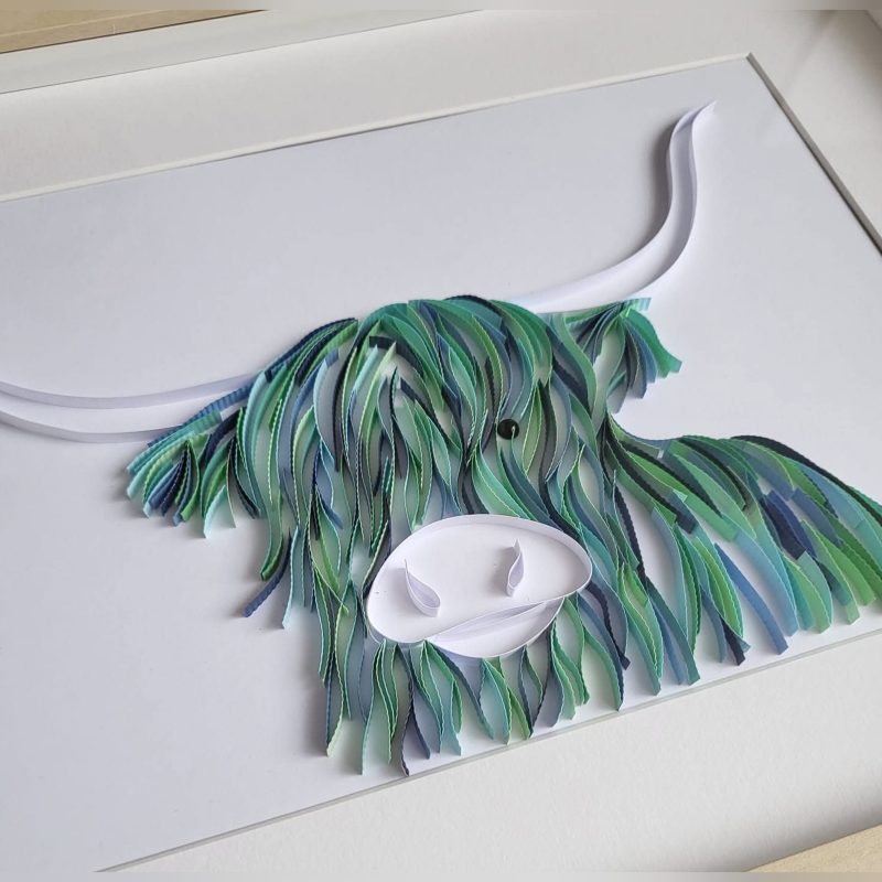 Charming Highland Cow Bespoke Paper Art