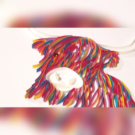 Charming Highland Cow Bespoke Paper Art