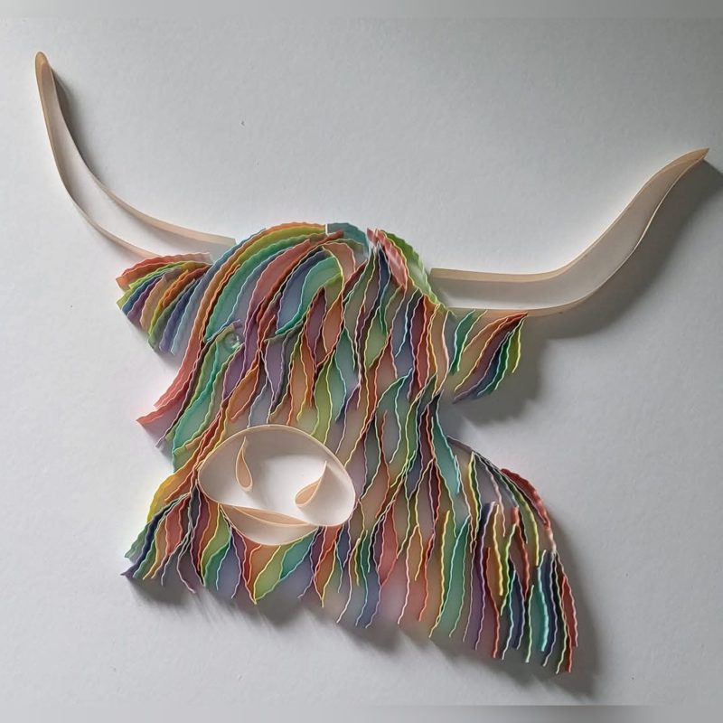 Charming Highland Cow Bespoke Paper Art