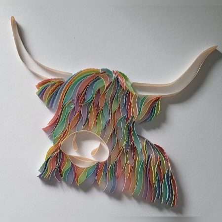 Charming Highland Cow Bespoke Paper Art