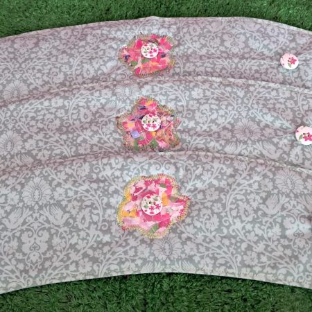 Fabric Plant Pot Covers x 3 floral green fabric