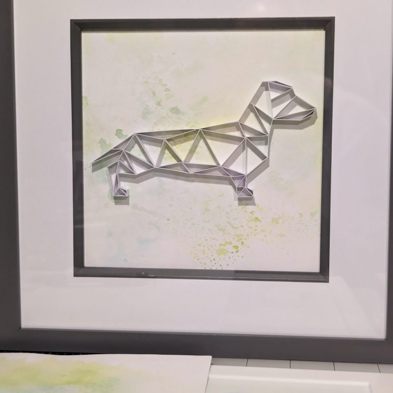 Quilled Canine Art: Geometric Dog Design