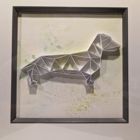 Quilled Canine Art: Geometric Dog Design