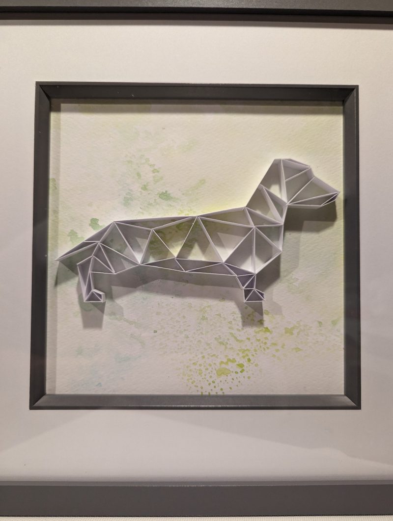 Quilled Canine Art: Geometric Dog Design