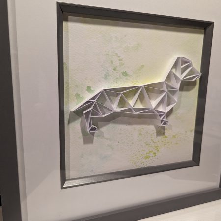 Quilled Canine Art: Geometric Dog Design