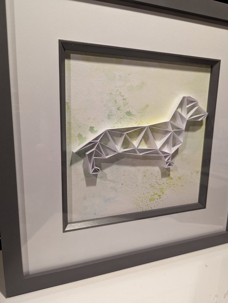 Quilled Canine Art: Geometric Dog Design