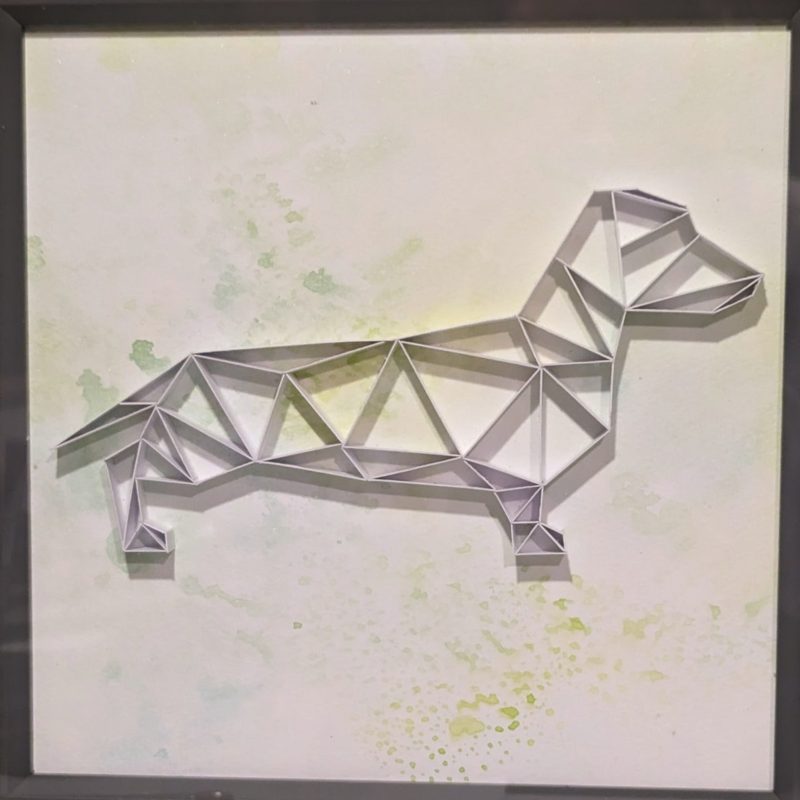 Quilled Canine Art: Geometric Dog Design