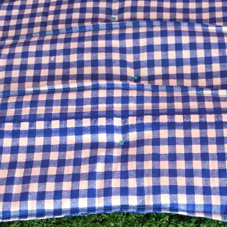 Blue Gingham fabric Plant Pot Covers x 3