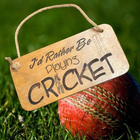 Engraved Double Sided Cricket Hanging Rustic Wooden Sign. Introducing our laser engraved I’d rather be range