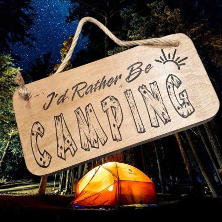 Engraved Double Sided Camping Hanging Rustic Wooden Sign. Introducing our laser engraved I’d rather be range