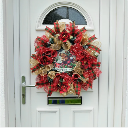 Christmas Highland Cow Door Wreath, Highland Cow Wall Decor, Highland Cow Christmas Wreath 🎄