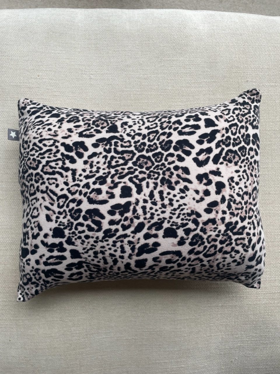 Mini pillow with removable cover ("Little Leopard")