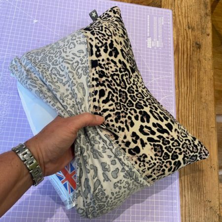 Mini pillow with removable cover ("Little Leopard")