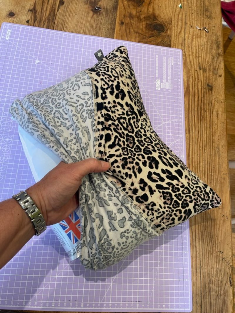 Mini pillow with removable cover ("Little Leopard")