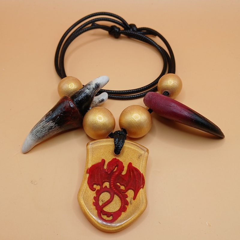 Arcane Artefacts - Dragon's Pact | resin amulet | fang, claw | LARP, Cosplay | 5 colours available