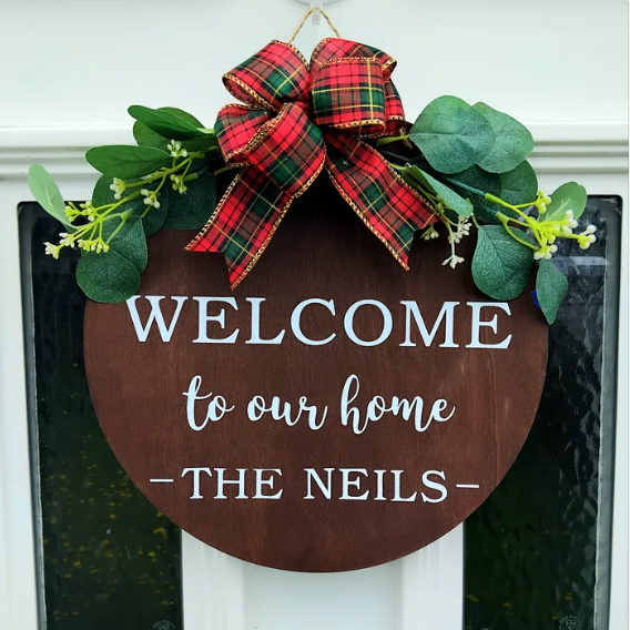 Handmade Personalised Welcome Door Sign, Welcome Sign, Home Decor, Family Wall Sign, New Home Gift