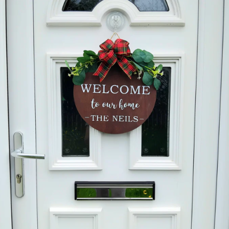 Handmade Personalised Welcome Door Sign, Welcome Sign, Home Decor, Family Wall Sign, New Home Gift