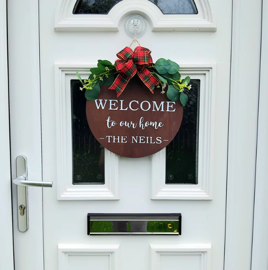 Handmade Personalised Welcome Door Sign, Welcome Sign, Home Decor, Family Wall Sign, New Home Gift