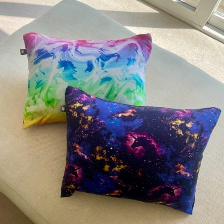 Mini pillow with removable cover ("Unicorn Dreams")