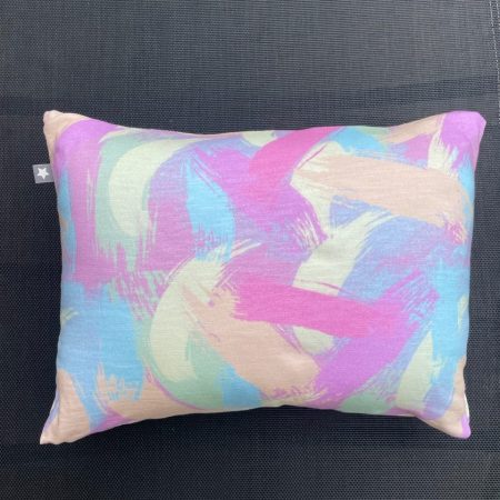 SALE ~ Mini pillow with removable cover ("Pastel Paintbrush")