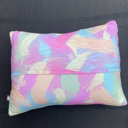 SALE ~ Mini pillow with removable cover ("Pastel Paintbrush")