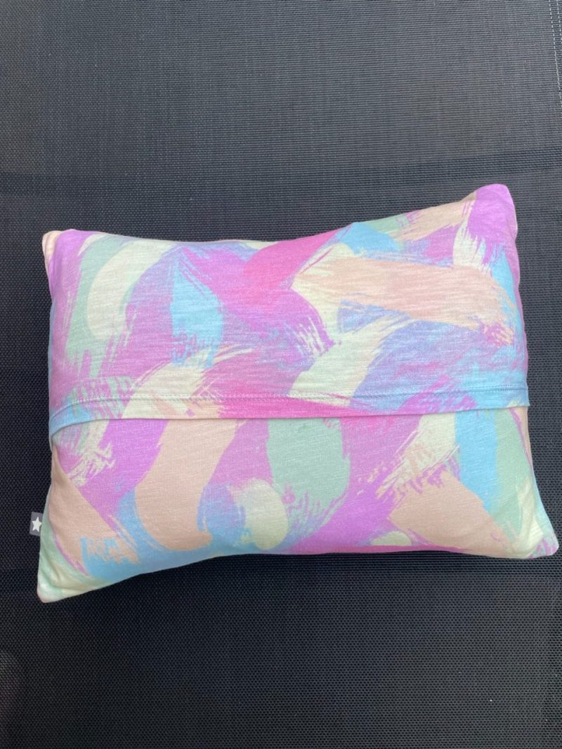 SALE ~ Mini pillow with removable cover ("Pastel Paintbrush")