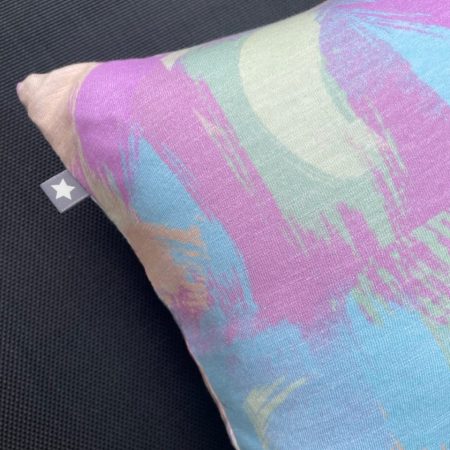 SALE ~ Mini pillow with removable cover ("Pastel Paintbrush")