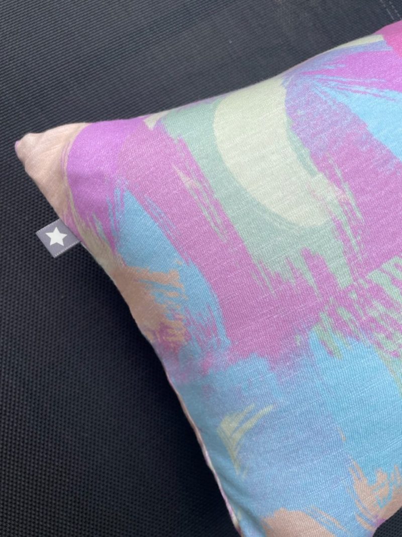 SALE ~ Mini pillow with removable cover ("Pastel Paintbrush")