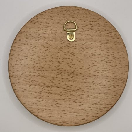 Large Engraved Archangel Uriel on round Beech, Wall Hanging