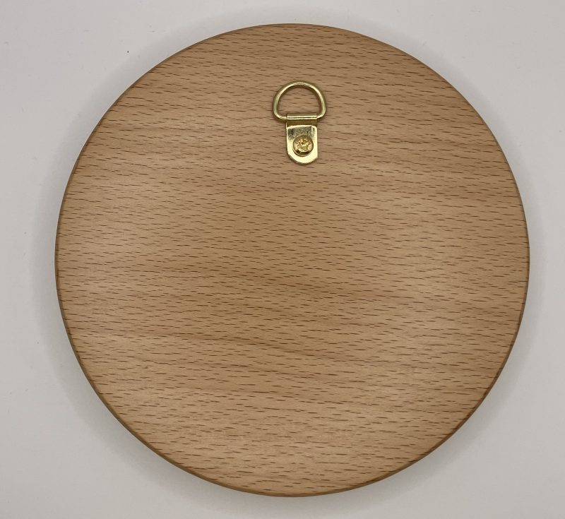 Large Engraved Archangel Uriel on round Beech, Wall Hanging