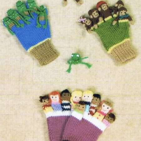 Knits and Pieces Finger Puppet Gloves Knitting Pattern