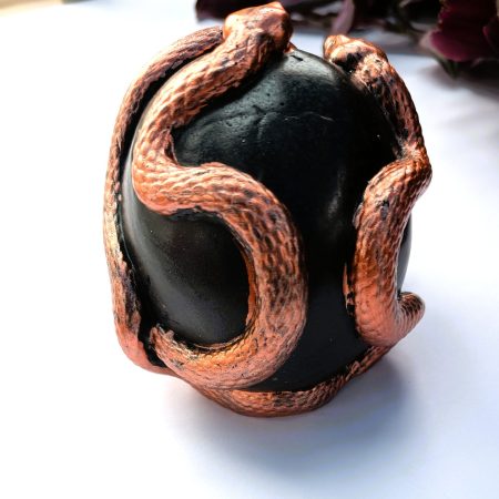 Ornamental Jesmonite Skull in Black and Copper