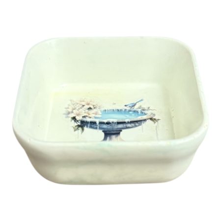Square Jewelry Tray – Compact Eco Resin Trinket Dish with Unique Decorative Motif