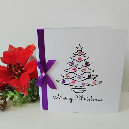 Handmade Personalised Christmas Card, Bling Christmas Card, Christmas Presents Card