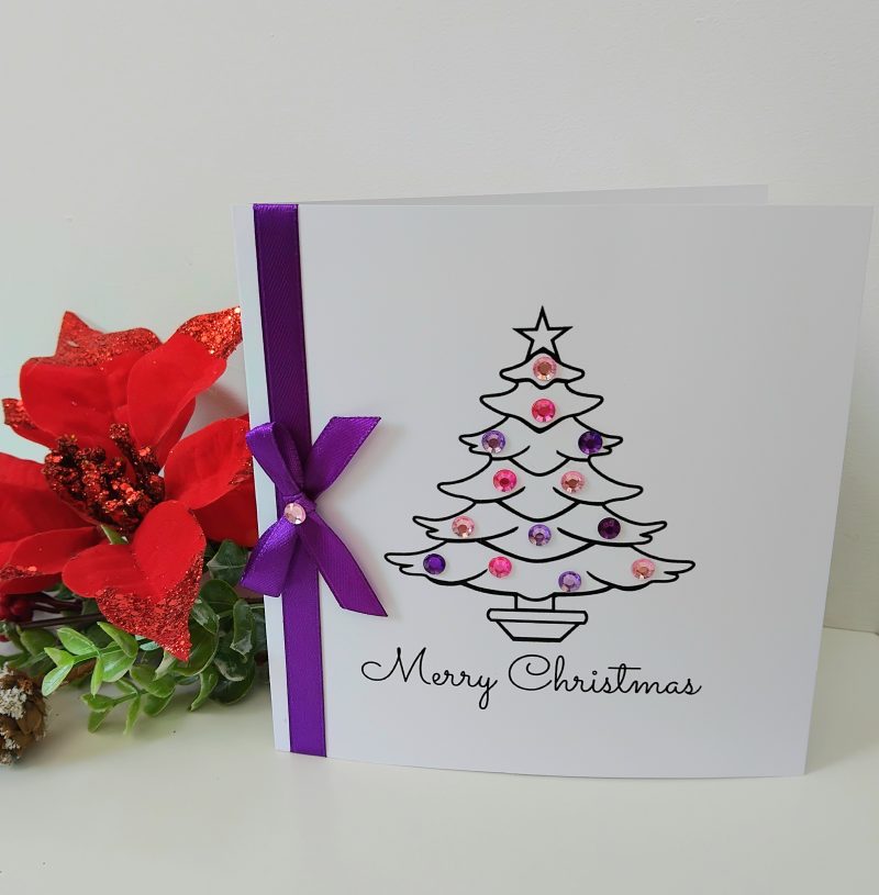 Handmade Personalised Christmas Card, Bling Christmas Card, Christmas Presents Card