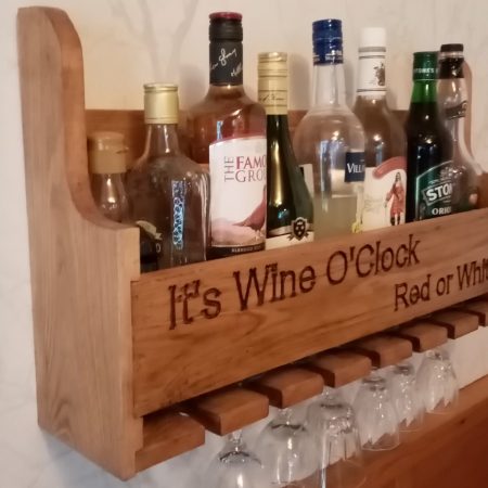 Personalised Wine shelf with glass holders