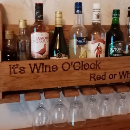 Personalised Wine shelf with glass holders