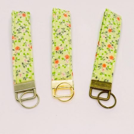 Handmade Padded Fabric Wristlet Keyring: