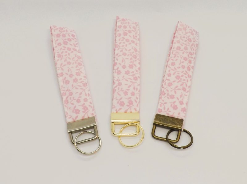 Handmade Padded Fabric Wristlet Keyring: