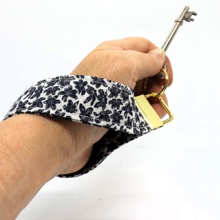Handmade Padded Fabric Wristlet Keyring: