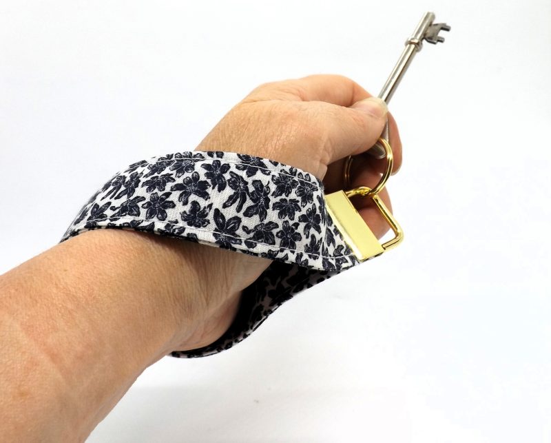 Handmade Padded Fabric Wristlet Keyring: