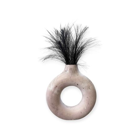Beige Donut Vase – Modern Circular Home Decor