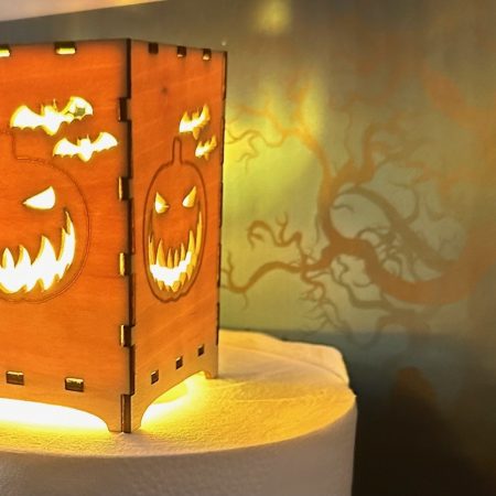 Halloween candle lantern, complete with battery operated candle.